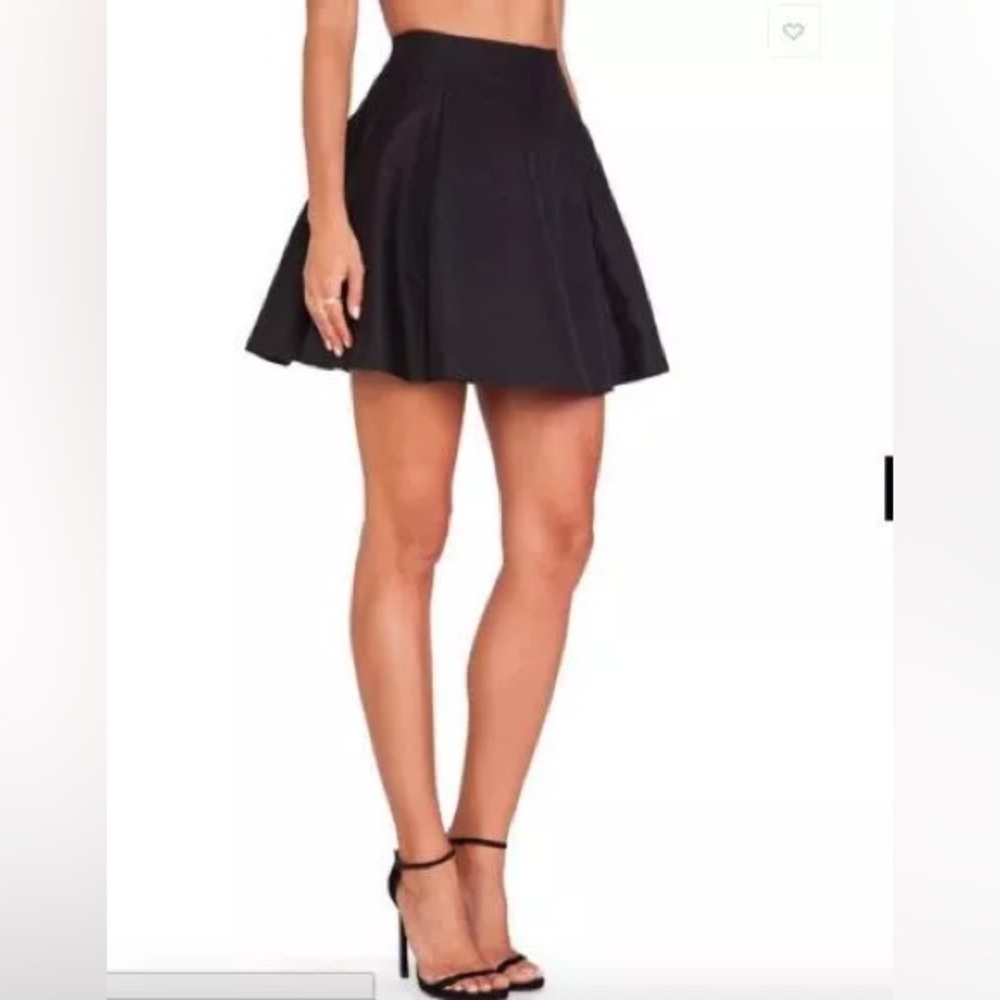 Kate Spade Lula Black Pleated Mini Skater Skirt Classic Minimalist Silk Holiday